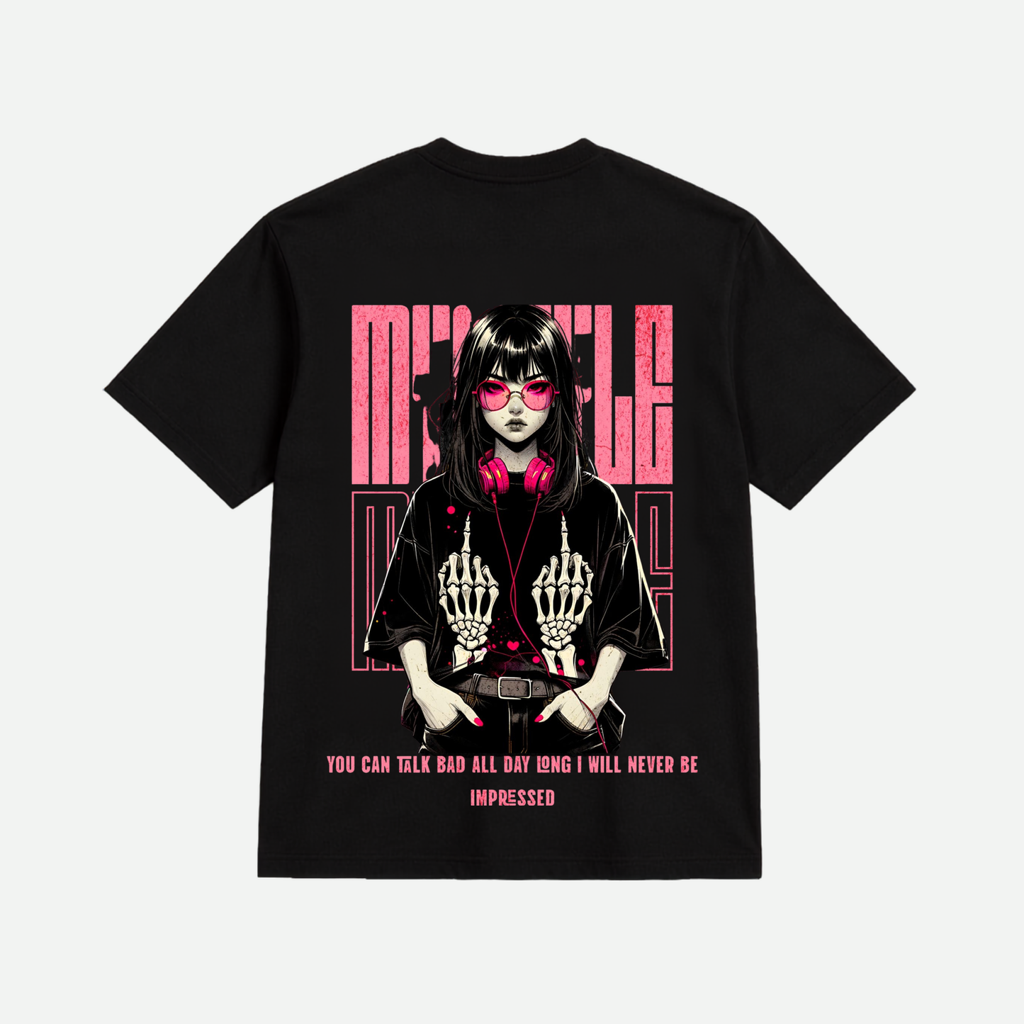 Aesthetic Anime Girl Graphic Oversized T-Shirt | Premium Cotton | Unisex Black Tee