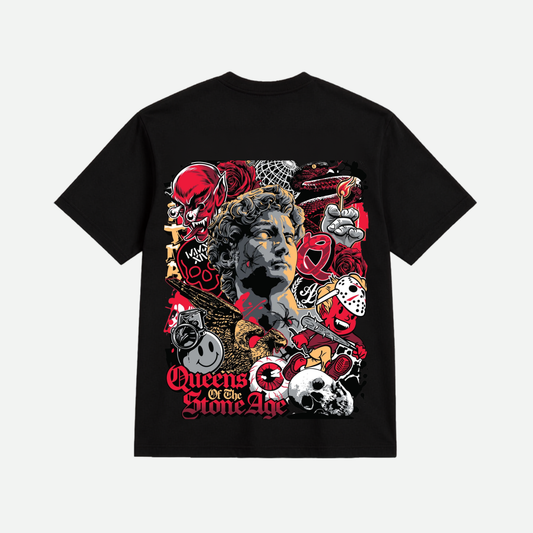 Vintage Gothic Collage Oversized Graphic T-Shirt | Premium Cotton Unisex Streetwear Tee