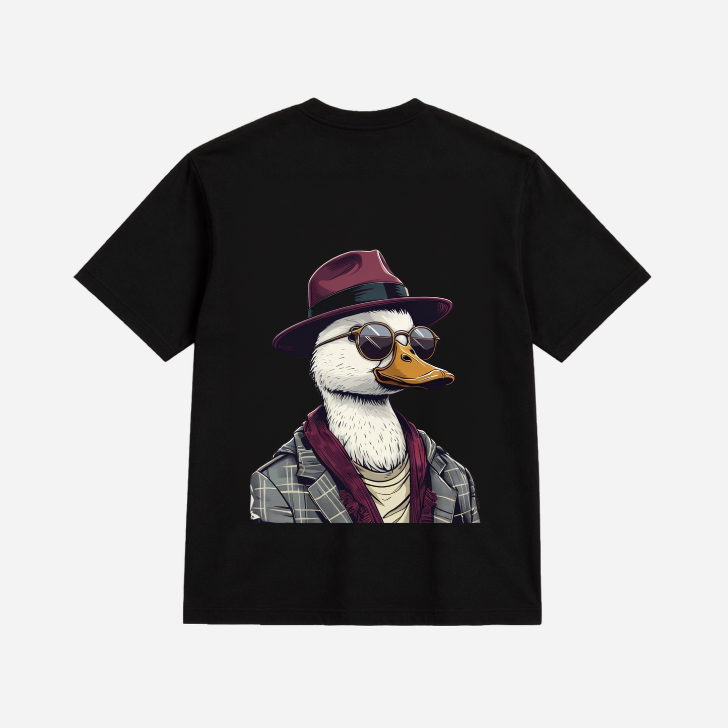 Stylish Duck Graphic Oversized T-Shirt for Men & Women | Premium Cotton Unisex Streetwear Tee | Black