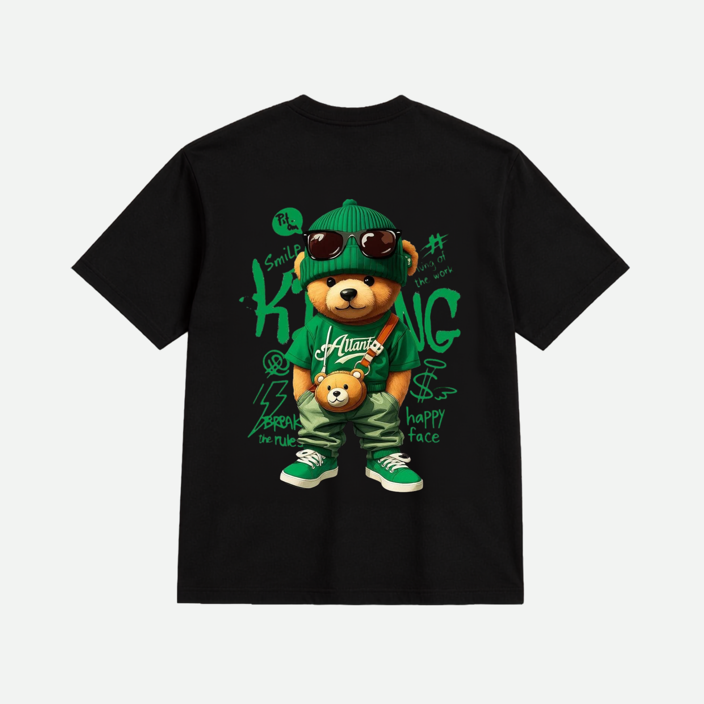 Streetwear Teddy Bear Graphic Oversized T-Shirt | Cute Urban Bear Print | Unisex Cotton Tee