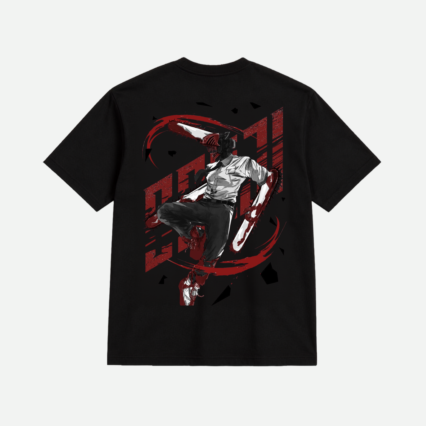 Chainsaw Man Anime Oversized T-Shirt | Premium Back Print | Black Cotton Unisex Tee